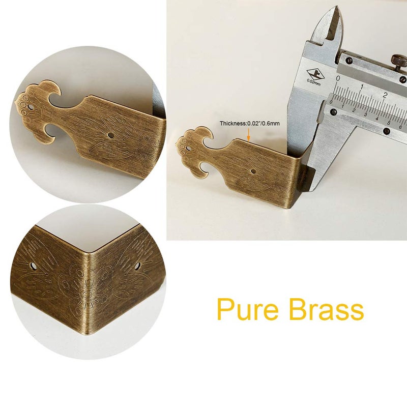 Tiazza 8Pcs Right Angle Brass Box Corner Protector Corner Braces Hardware Desk Edge Guards Wood Jewelry Box Photo Frame Accessories - Image 3